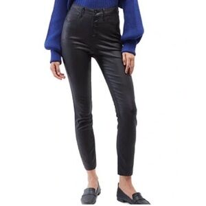 OAT High Rise Skinny Ankle Faux Leather Waxed Jean